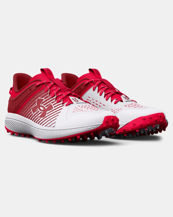 Men's UA Yard Turf Baseball Shoes, Red, pdpMainDesktop image number 3